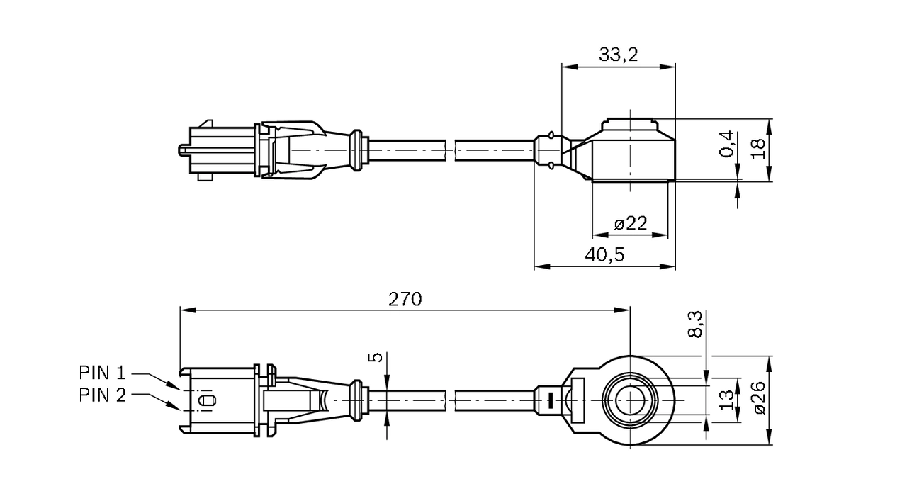 Датчик детонации BOSCH 0 261 231 196
