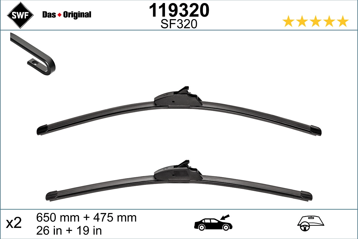 Щетка стеклоочистителя das original set SWF 119320