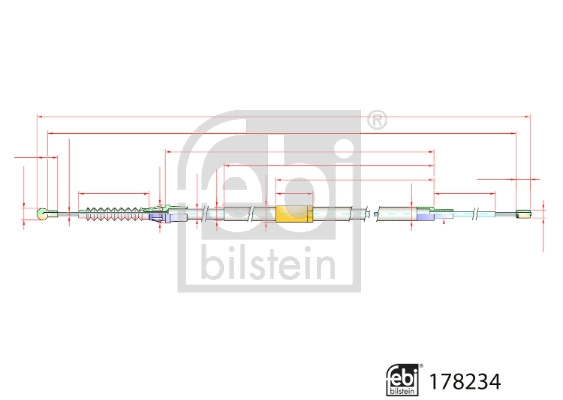 Тросик cтояночный тормоз FEBI BILSTEIN 178234