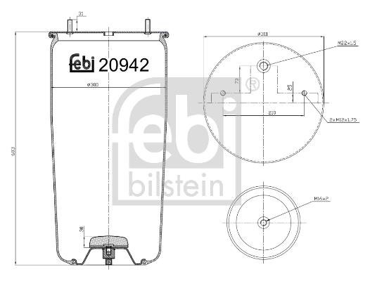 Кожух пневматической рессоры FEBI BILSTEIN 20942