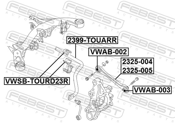 Стабилизатор ходовая часть FEBEST 2399-TOUARR