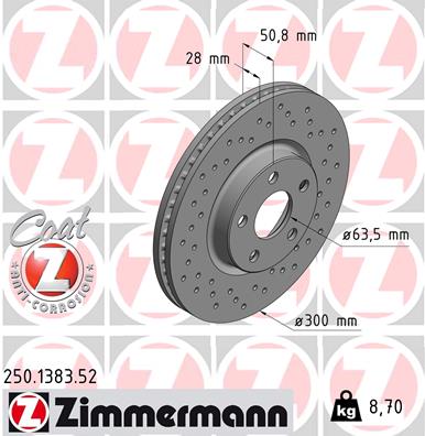 Тормозной диск sport brake disc z ZIMMERMANN 250.1383.52
