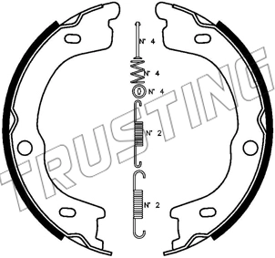 Комплект тормозных колодок стояночная тормозная система TRUSTING 253.740K