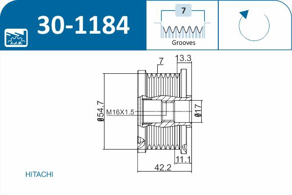 Механизм свободного хода генератора technology quality made in spain IJS GROUP 30-1184