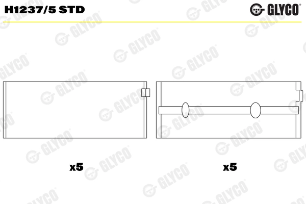 Подшипник коленвала GLYCO H1237/5 STD