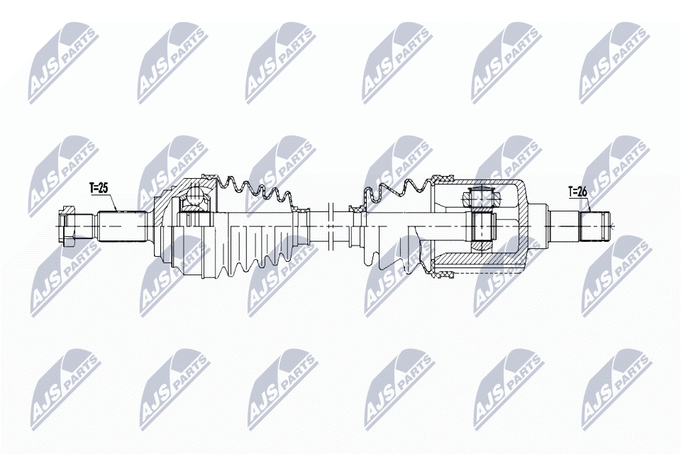 Приводной вал NTY NPW-FR-169