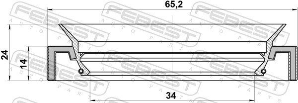 Уплотнительное кольцо вала приводной вал FEBEST 95HAY-35651424C