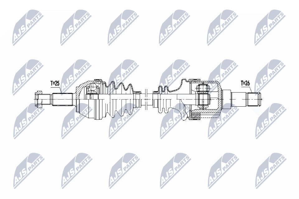 Приводной вал NTY NPW-FR-165