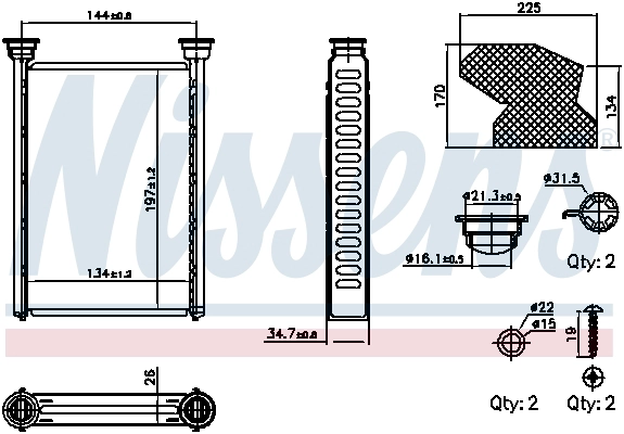 Теплообменник отопление салона NISSENS 707309