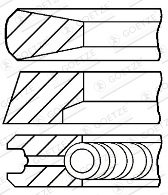 Кольца поршневые GOETZE ENGINE 08-520200-00