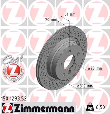Тормозной диск sport brake disc z ZIMMERMANN 150129352
