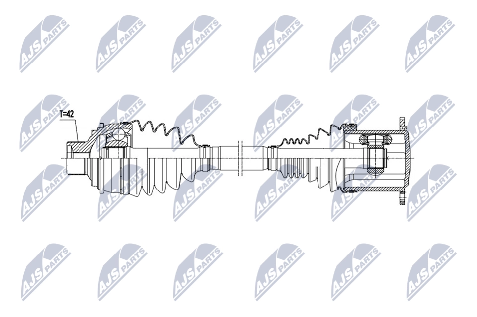 Полуось audi q7 15- q8 18- /frontlr/ NTY NPW-AU-073