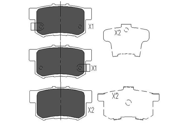 Комплект тормозных колодок дисковый тормоз KAVO PARTS KBP-2008