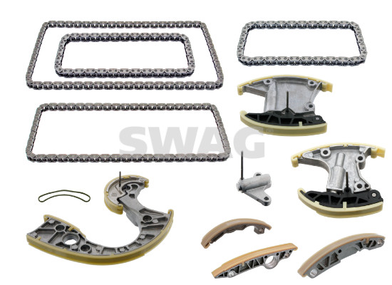 Комплект грм (цепь + элементы) audi a4 b7 a6 allroad c6 a6 c6 a8 d3 q7 SWAG 30 10 0488