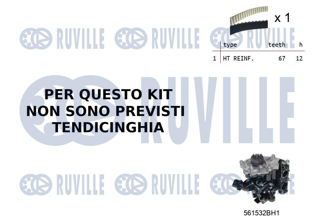 Комплект ремня грм с водяным насосом RUVILLE 55B0033