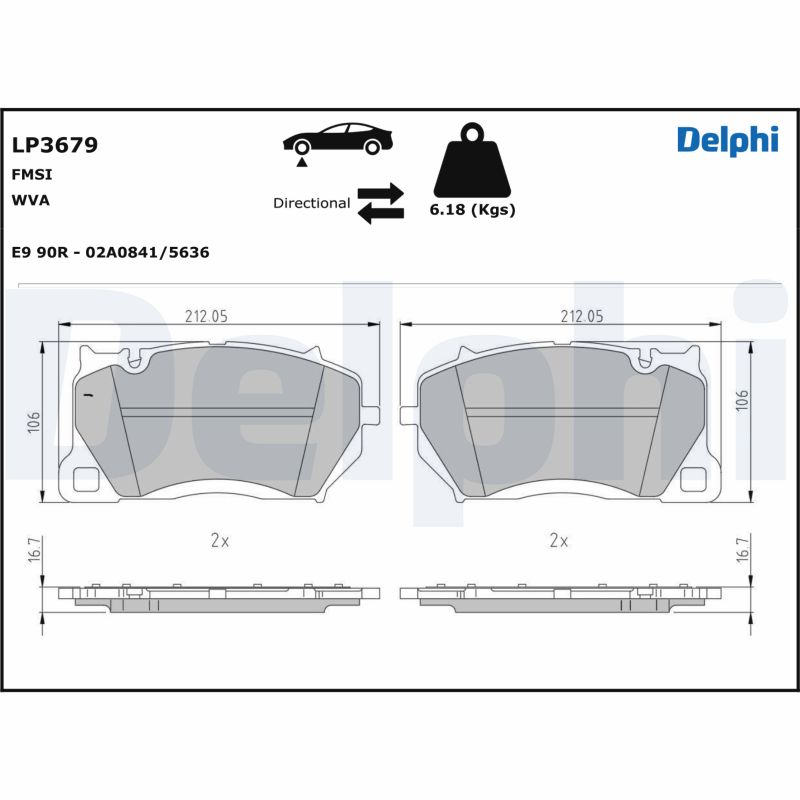 Тормозные колодки DELPHI LP3679