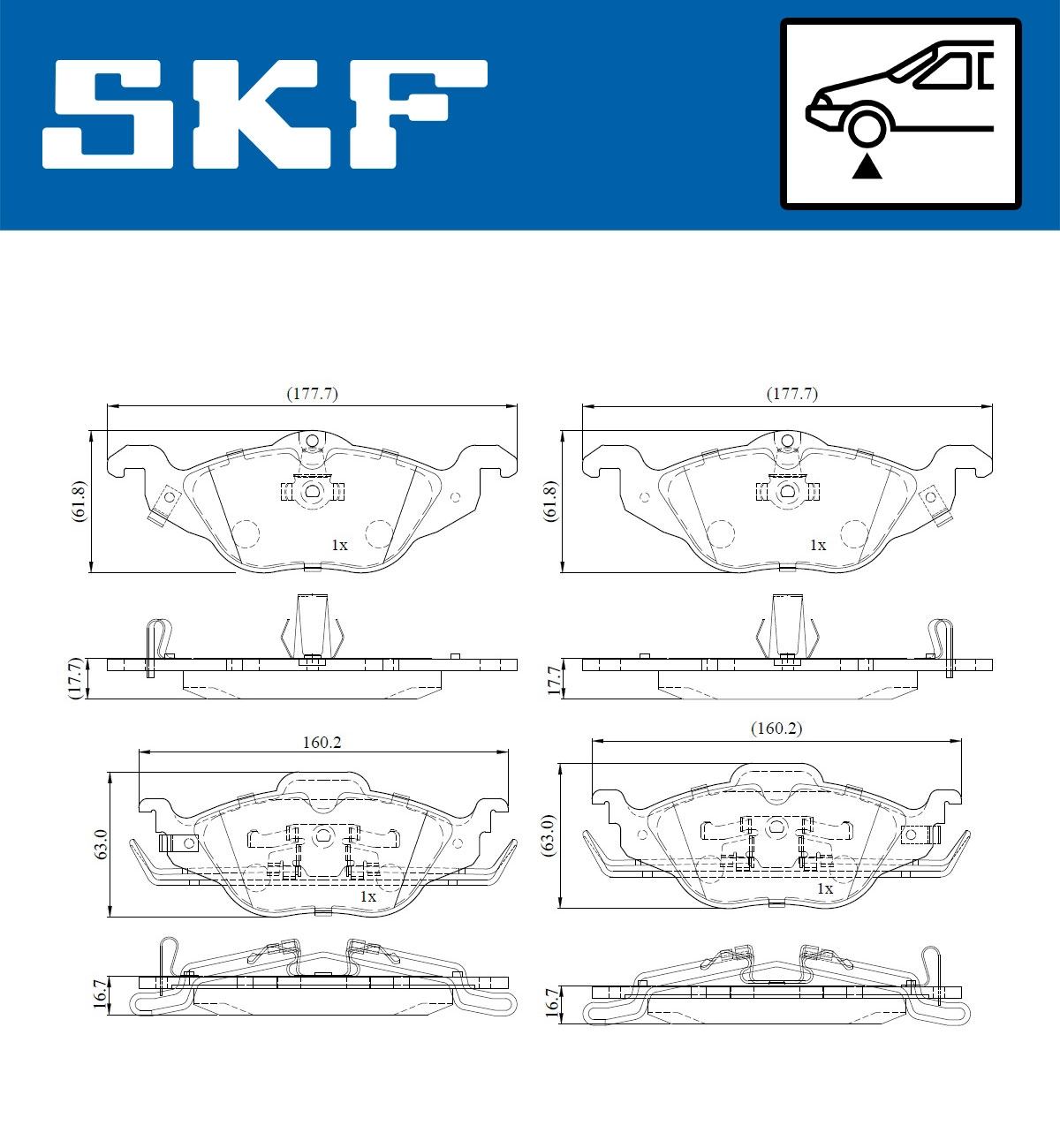 Тормозные колодки SKF VKBP 80158 A