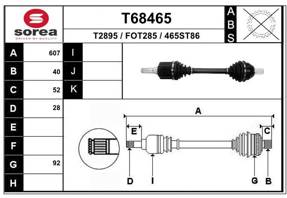 Полуось EAI T68465
