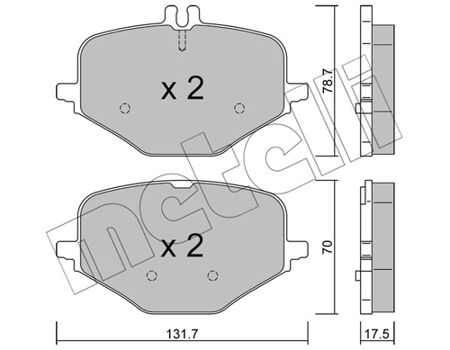 К-т дисков. тормоз. колодок METELLI 22-1309-0