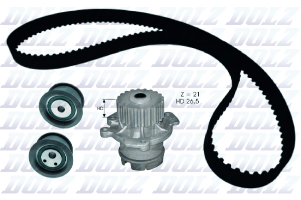 Комплект грм dolz для а/м ваз 2110-2112 16v (с помпой) kd140 DOLZ KD140