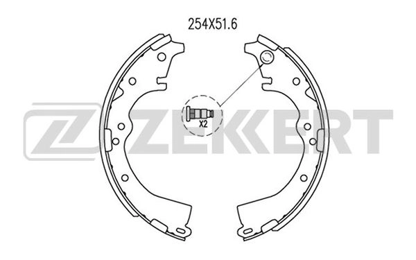 Колодки торм. бараб. задн. toyota hiace (h10) 90- hilux (n10) 99- lc 60 70 81- previa (r10 r20) 9 ZEKKERT BK-4120