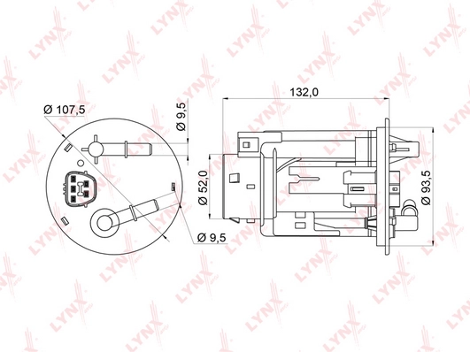 Lf-956m фильтр топливный погружной lynxauto LYNXAUTO LF-956M