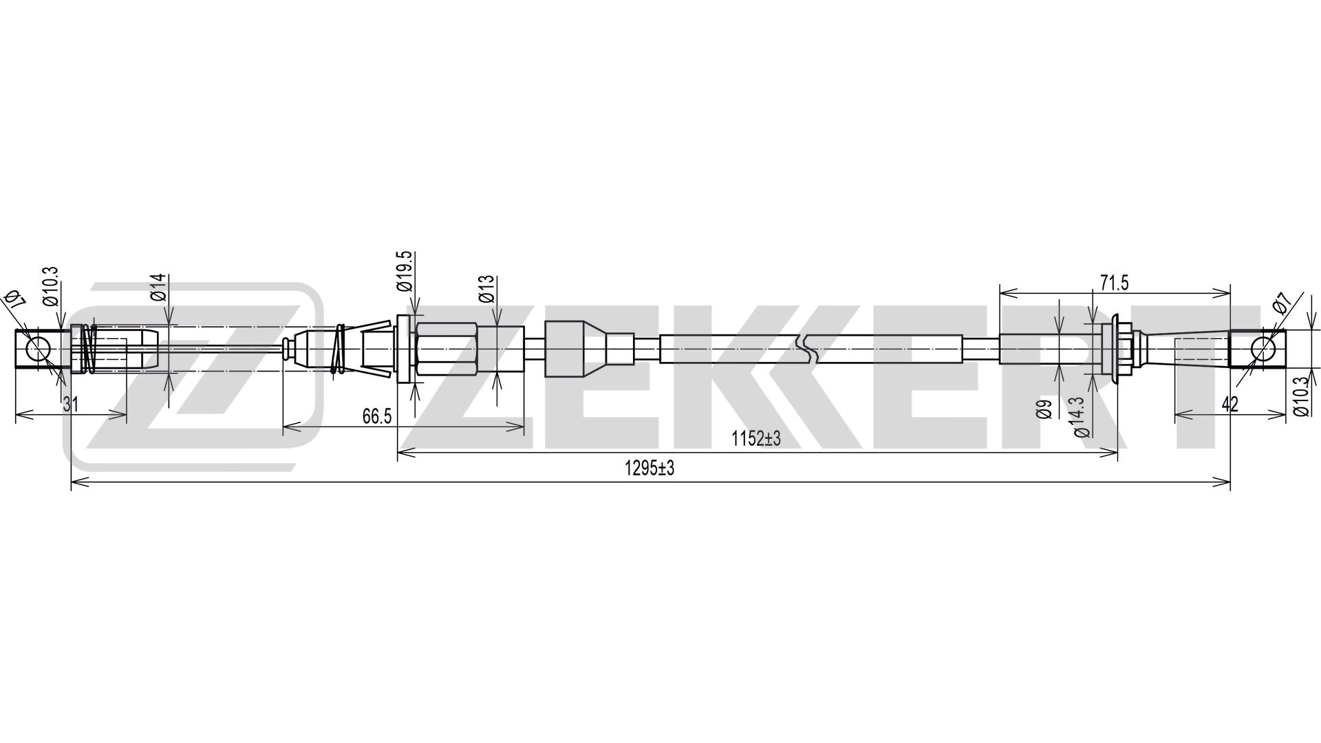 Трос газа ford transit iv 91- ZEKKERT BZ-1243