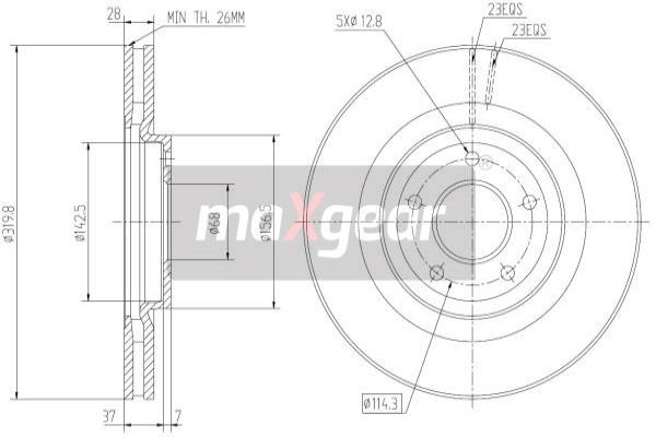 Диск тормозной MAXGEAR 19-2364
