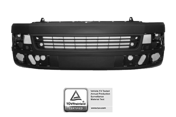 Бампер передний vw transporter t5 01/09 - черный (satinschwarz) POLIPLAST 100.18111