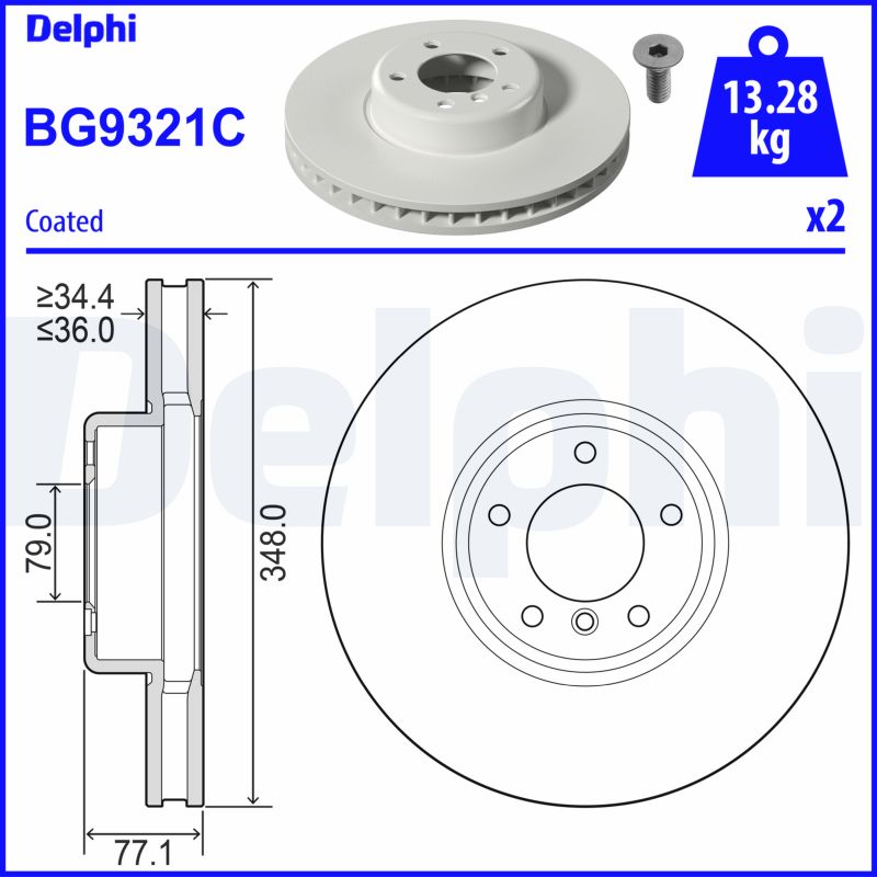 Тормозной диск DELPHI BG9321C