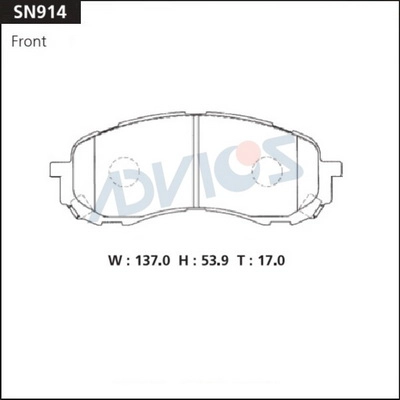 Колодки тормозные ADVICS SN914