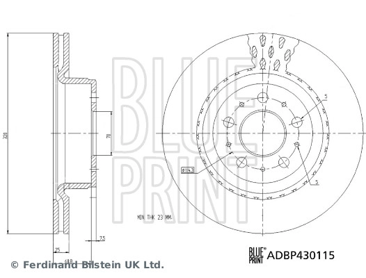 Тормозной диск BLUE PRINT ADBP430115
