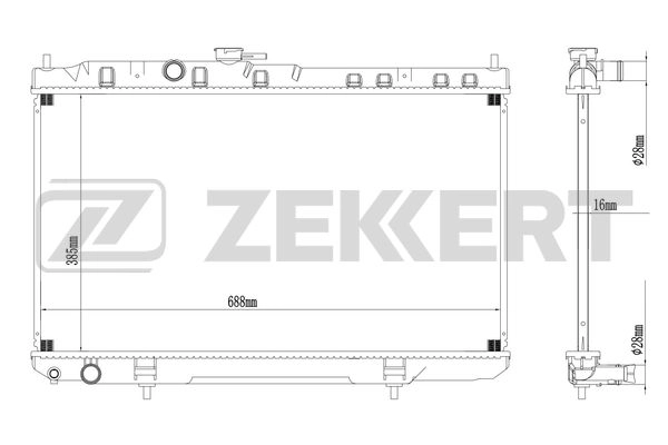 Радиатор охлаждения двигателя nissan almera classic (b10) 06- ZEKKERT MK-1386
