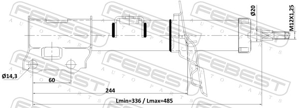 Амортизатор передний левый FEBEST 12110-013FL