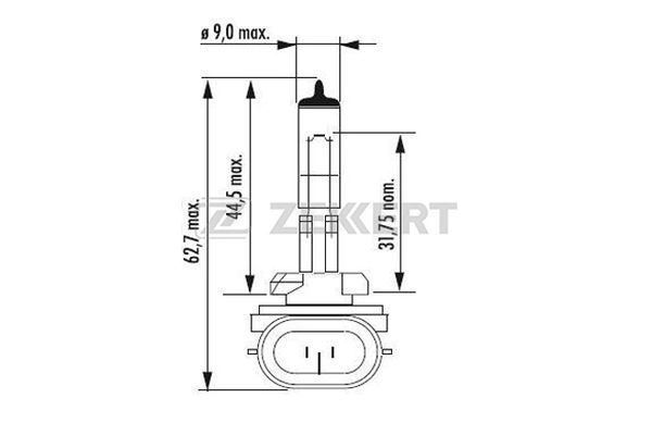 Лампа h27w/2 12v 27w pgj13 ZEKKERT LP-1068