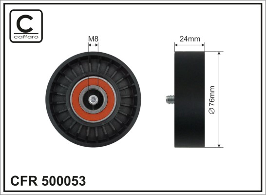Ролик генератора обводной volvo s60 s80 v60 v70 xc60 xc70 xc90 3.0-3.2 06- CAFFARO 500053