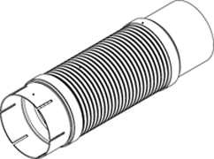 Улучшенная гофра глушителя d2s+ (нерж aisi 304) с фланцами DINEX 48168
