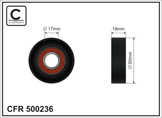Ролик генератора натяжной smart fortwo (451) 07- 1.0 (m132.910 m132.930) (без натяжителя) CAFFARO 500236