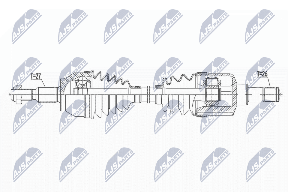 Полуось ford focus iii 1.0t 12- /lewamtm/ NTY NPW-FR-109