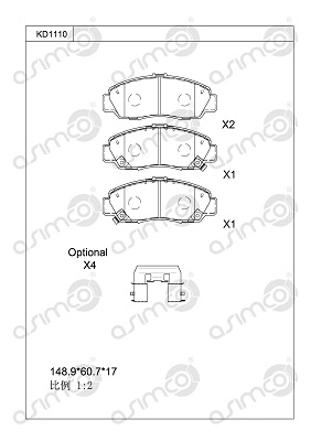Колодки дисковые ASIMCO KD1110
