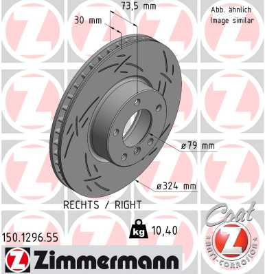 Диск тормозной ZIMMERMANN 150.1296.55