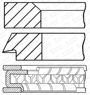 Кольца поршневые GOETZE ENGINE 08-424805-30