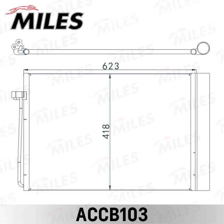 Конденсер bmw e60/e61/e65 2.0-6.0 01- MILES ACCB103