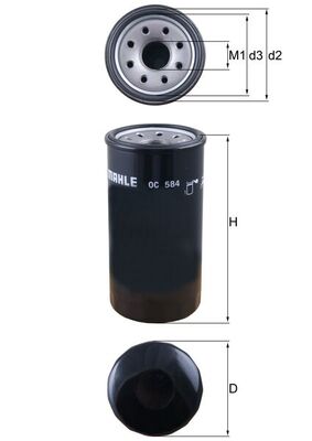 Масляный фильтр MAHLE/KNECHT OC584
