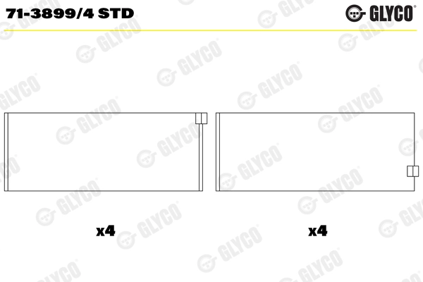 Шатунный подшипник GLYCO 71-3899/4 STD
