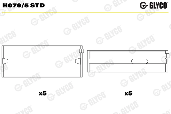 Подшипник коленвала GLYCO H079/5 STD