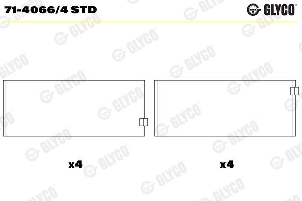 Шатунный подшипник GLYCO 71-4066/4 STD