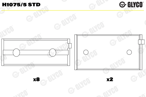 Подшипник коленвала GLYCO H1075/5 STD
