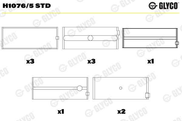 Подшипник коленвала GLYCO H1076/5 STD