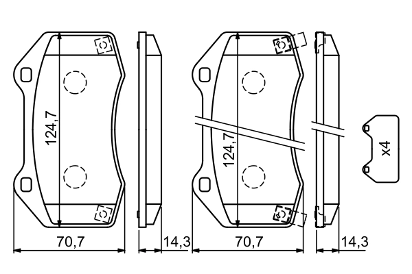Комплект тормозных колодок дискового тормоза BOSCH 0986494718